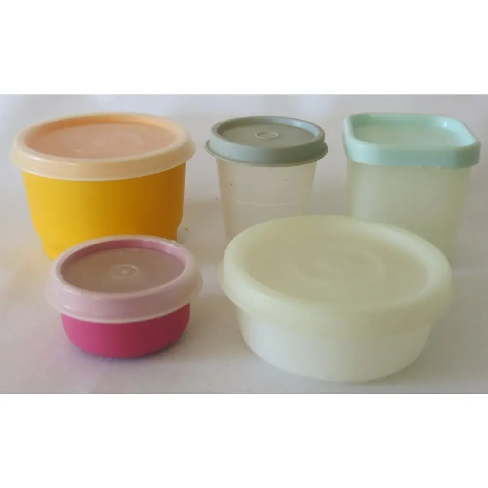 Vintage Tupperware Mini's Set 5 Lunch To Go Snack Containers Travel Kitchen